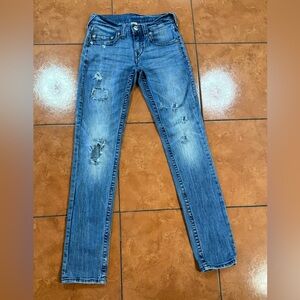 Women's Blue Distressed Jeans